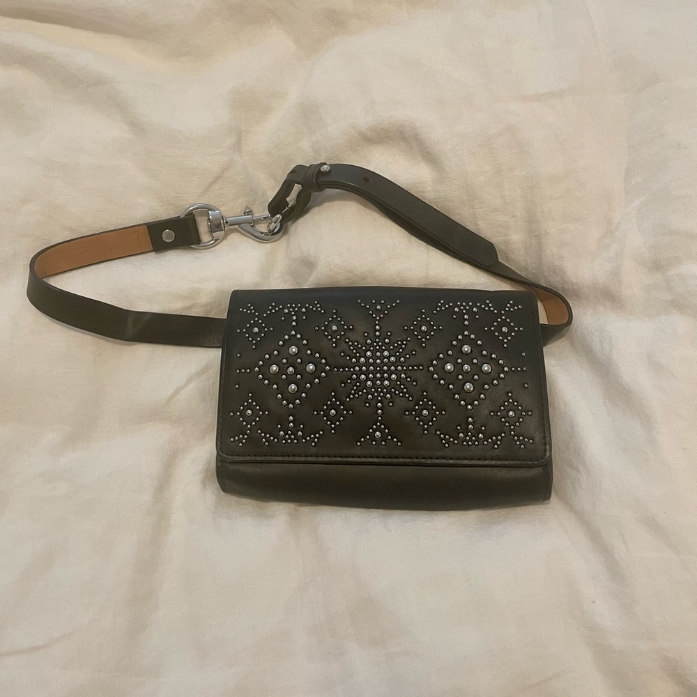 Rebecca Minkoff Erin Black Studded Leather Belt Bag